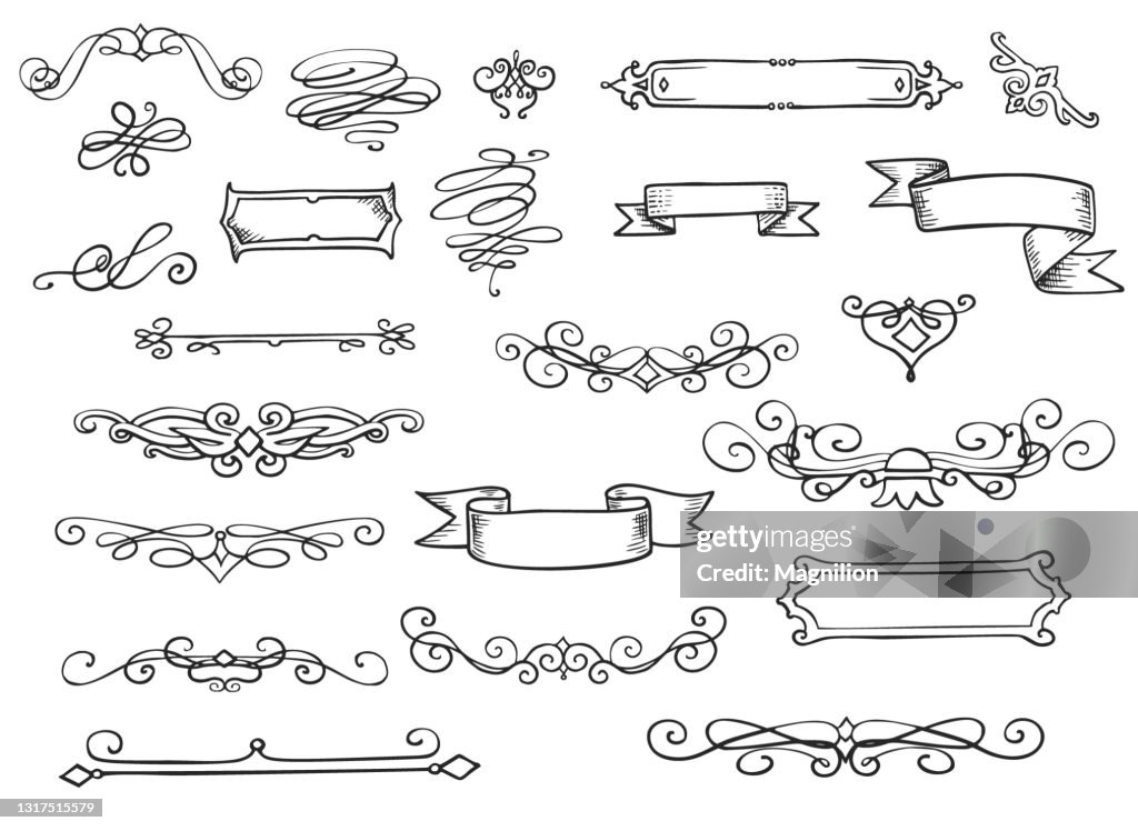 Retro Scroll Teiler und RahmenBänder