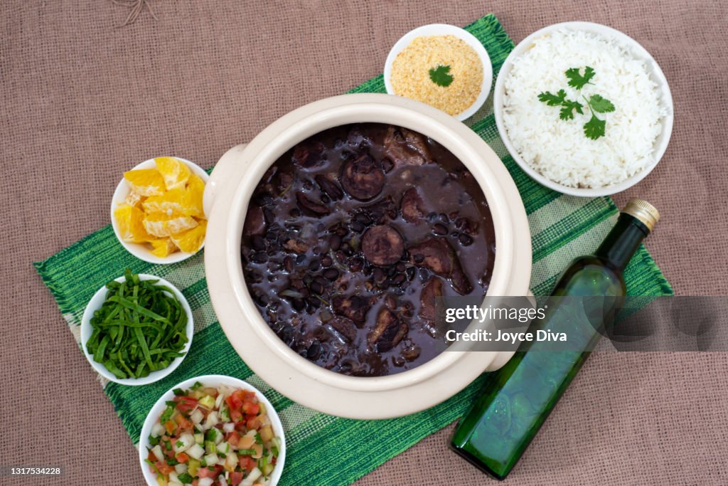 Brazilian Feijoada Food. Top view