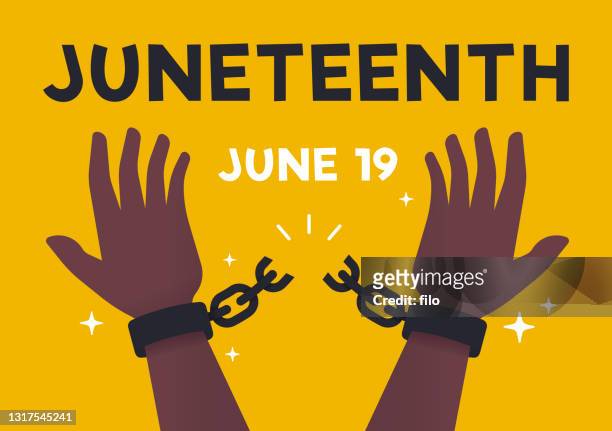 juneteenth freedom breaking chains - freedom stock illustrations
