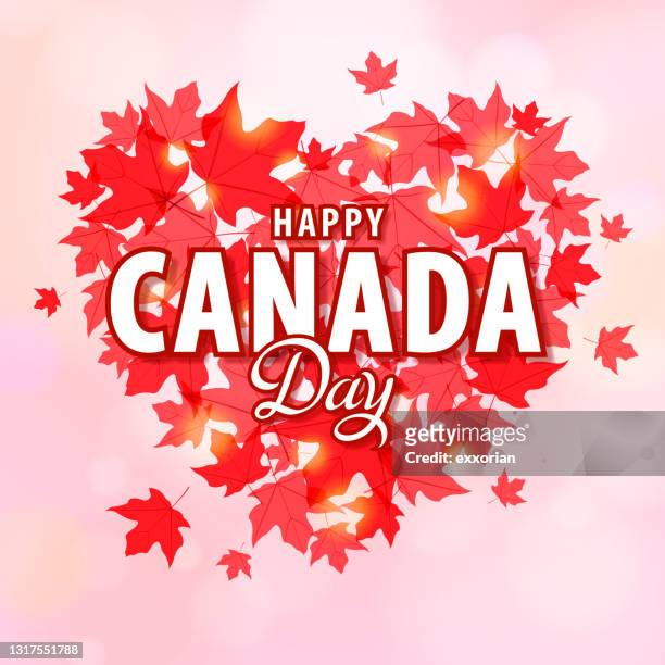 love canada red maples - maple leaf heart stock illustrations