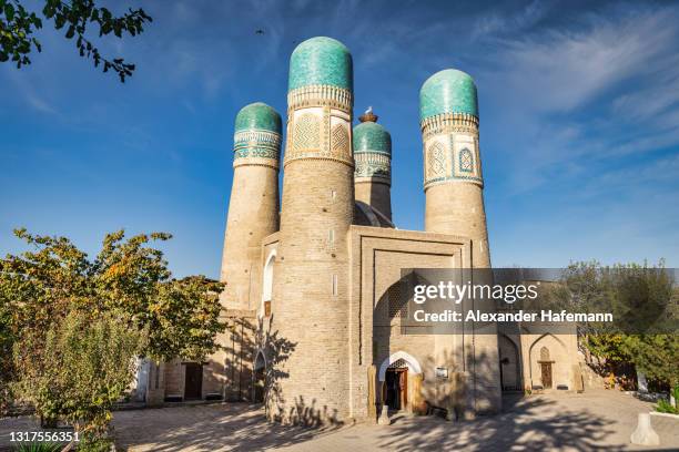 bukhara chor minor madrasa khalif niyaz-kul uzbekistan khor minor buxoro - madressa stock pictures, royalty-free photos & images