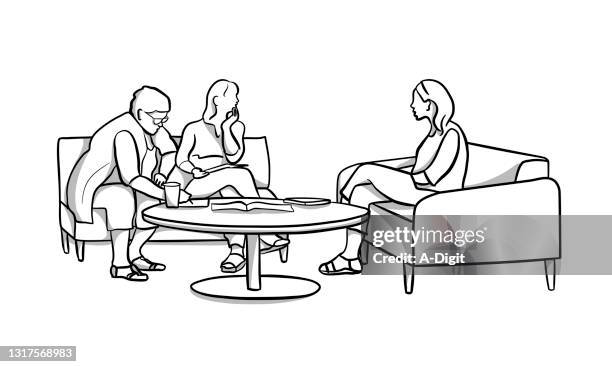 human resource team at work - people sketch stock illustrations
