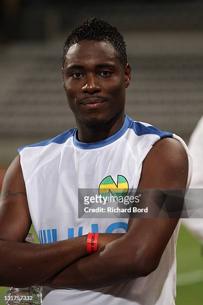 Singer Jessy Matador poses during the World Charity Soccer 2010 Charity Match for Haiti at Stade Charlety on May 19, 2010 in Paris, France.
