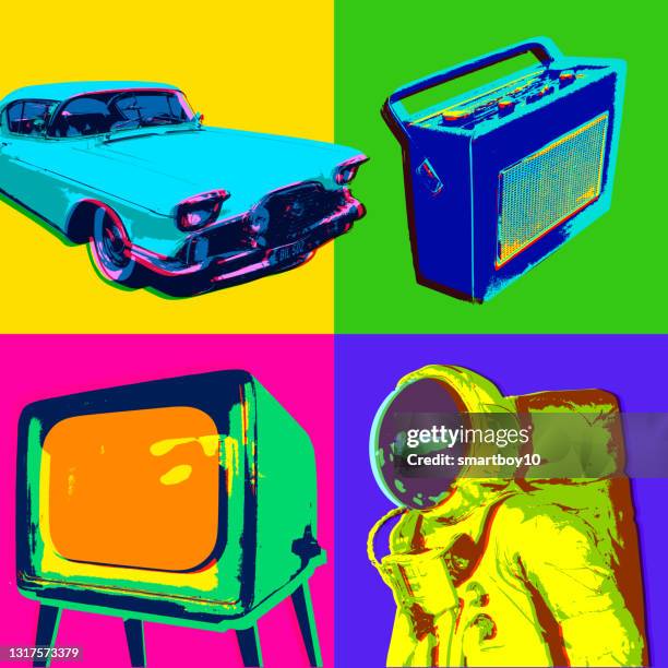 1960’s icon set - pop art stock illustrations