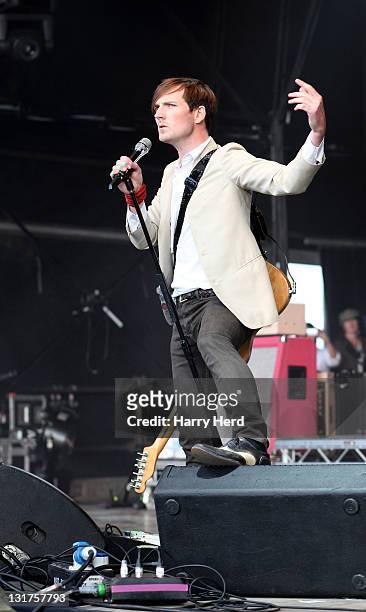 Dan Gillespie Sells of The Feeling performs at Day 2 of The Cornbury Music Festival at Cornbury Estate on July 4, 2010 in Oxford, England.