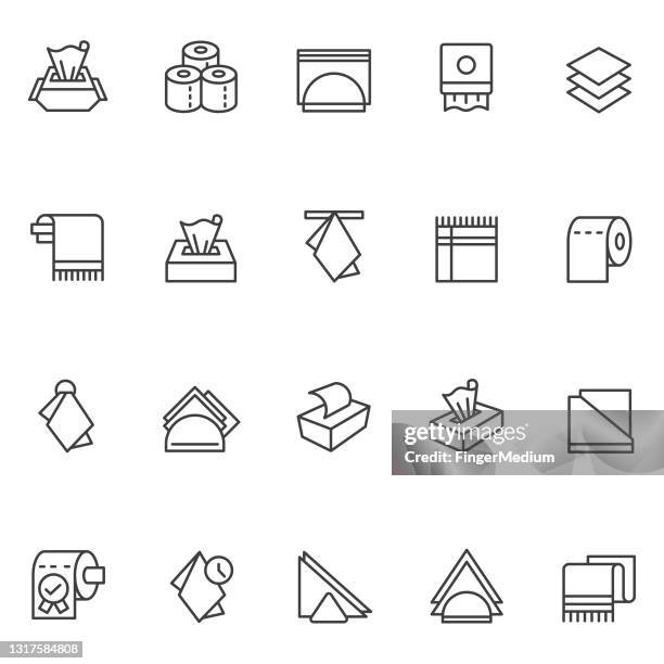 ilustraciones, imágenes clip art, dibujos animados e iconos de stock de juego de servilletas y vectores de papel higiénico - serviette