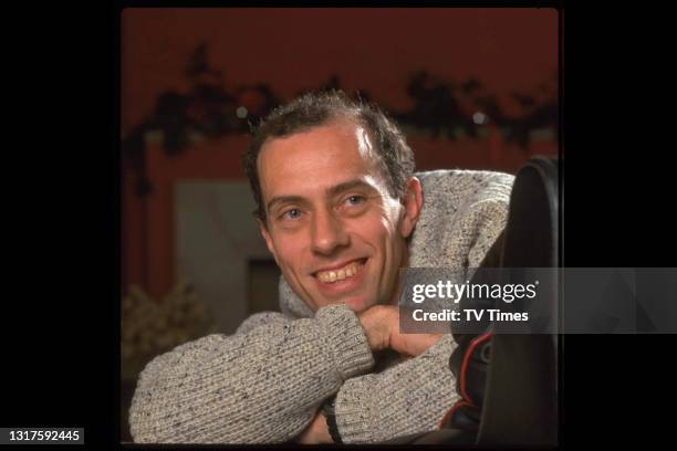 Olympic track runner Steve Ovett photographed at home, circa 1987.