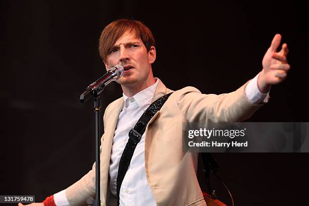 Dan Gillespie Sells of The Feeling performs at Day 2 of The Cornbury Music Festival at Cornbury Estate on July 4, 2010 in Oxford, England.