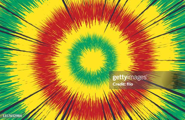 tie dye abstract background explosion design - rastafarian stock illustrations