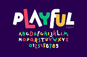 Playful style childish font