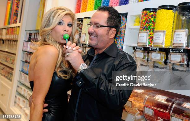 Television personalities Alexis Bellino and her husband Jim Bellino celebrate their anniversary at the Sugar Factory at the Paris Las Vegas on April...