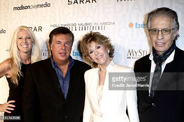Anna Madrid, Larry Ryckman, actress Jane Fonda and music producer Richard Perry attend the Hollywood Music in Media Awards at the Hollywood &...