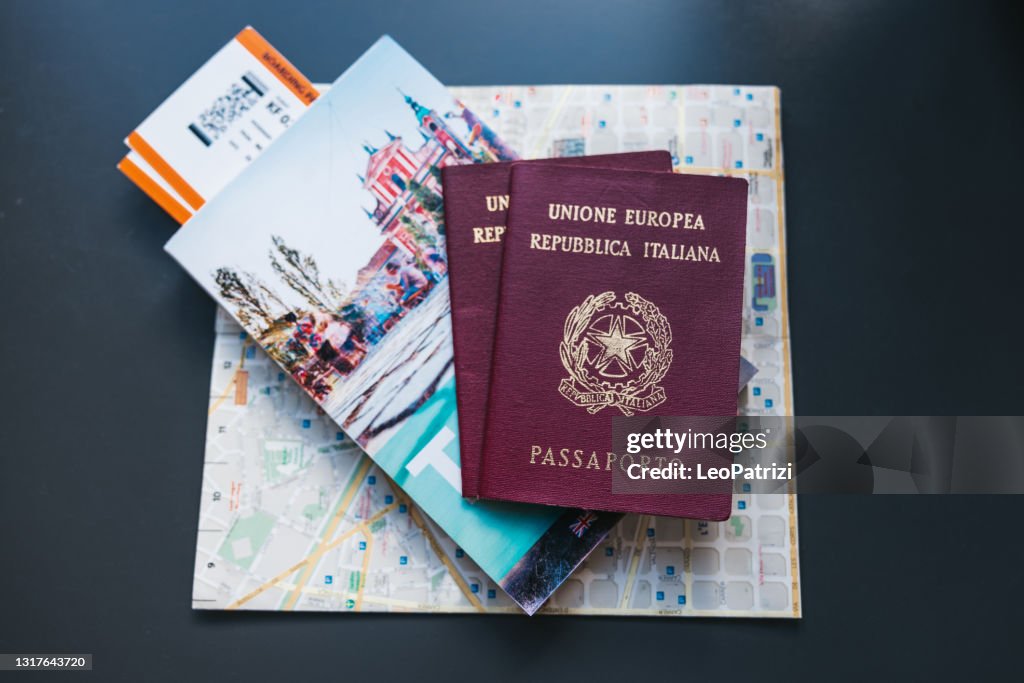 Travel essentials on the table