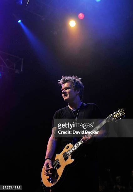 Guitarist Billy Duffy of The Cult performs with Camp Freddy at The Pearl concert theater at the Palms Casino Resort on July 10, 2010 in Las Vegas,...