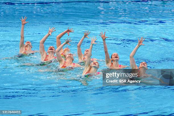 Isobel Blinkhorn, Millicent Costello, Daisy Gunn, Cerys Larsen, Aimee Lawrence, Daniella Lloyd, Robyn Swatman, Laura Tuberville all of Great Britain...