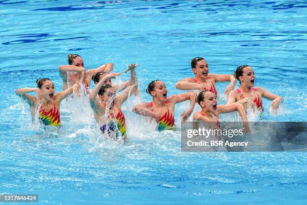 Isobel Blinkhorn, Millicent Costello, Daisy Gunn, Cerys Larsen, Aimee Lawrence, Daniella Lloyd, Robyn Swatman, Laura Tuberville all of Great Britain...