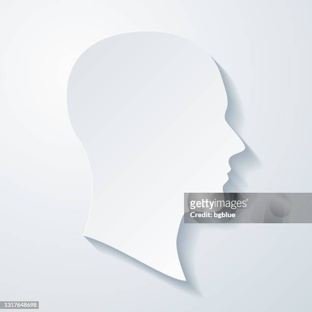head profile. icon with paper cut effect on blank background - human head stock illustrations