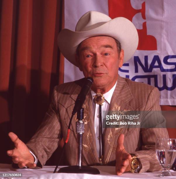 Roy Rogers during press conference with The Nashville Network, June 13, 1986 in Los Angeles, California.
