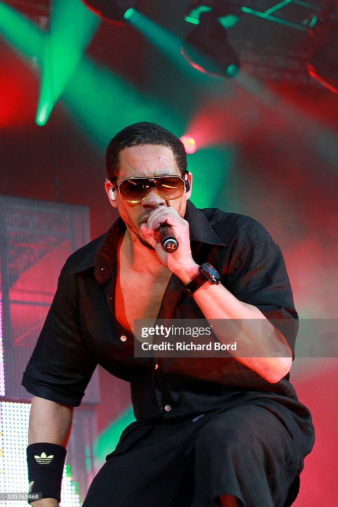 Ntm Rappers Joey Starr of French Rap band NTM performs live on stage at Parc des ...