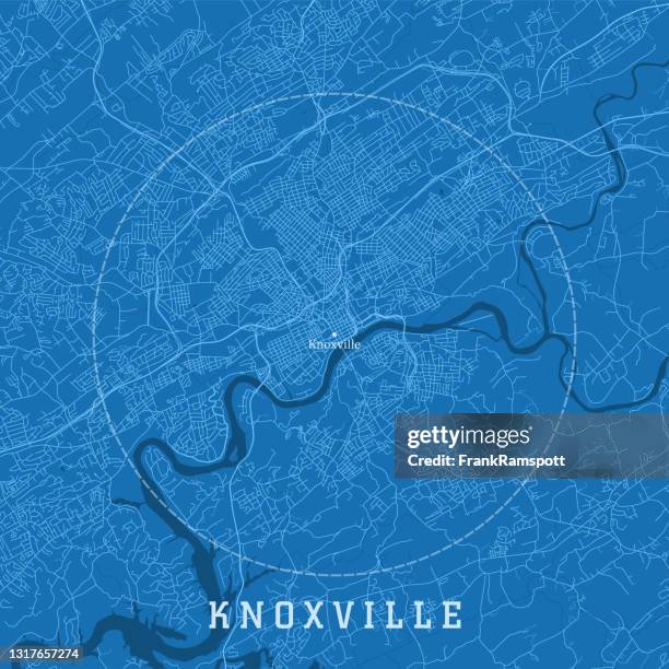 knoxville tn city vector road map blue text - knoxville stock illustrations