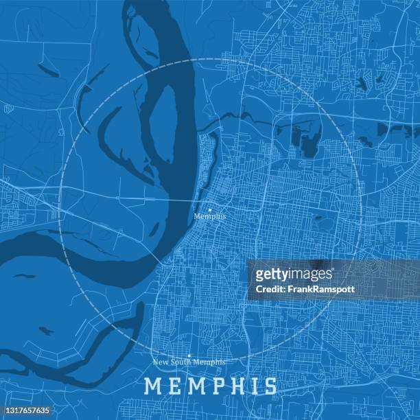 メンフィスtnシティベクトルロードマップ青いテキスト - memphis点のイラスト素材／クリップアート素材／マンガ素材／アイコン素材