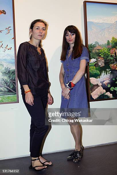 Artists Natasha Law and Natasha Kissel at their art exhibition 'Romanticism Interrupted' at The Viewing Room on November 15, 2008 in Bombay, India