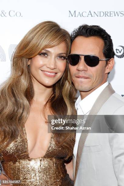 Jennifer Lopez and Marc Anthony attend the 2010 Apollo Theater Spring Benefit Concert & Awards Ceremony at The Apollo Theater on June 14, 2010 in New...