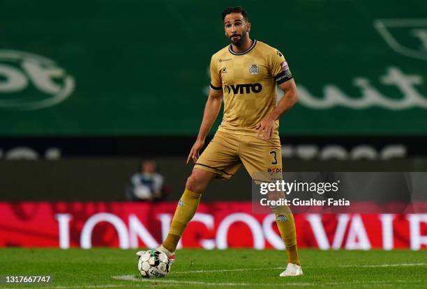 Adil Rami of Boavista FC in action during the Liga NOS match between Sporting CP and Boavista FC at Estadio Jose Alvalade on May 11, 2021 in Lisbon,...