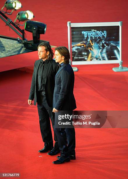 Manuele Malenotti and Michele Malenotti attend the "Tron: Legacy" Premiere hosted by Belstaff during the 5th International Rome Film Festival at...