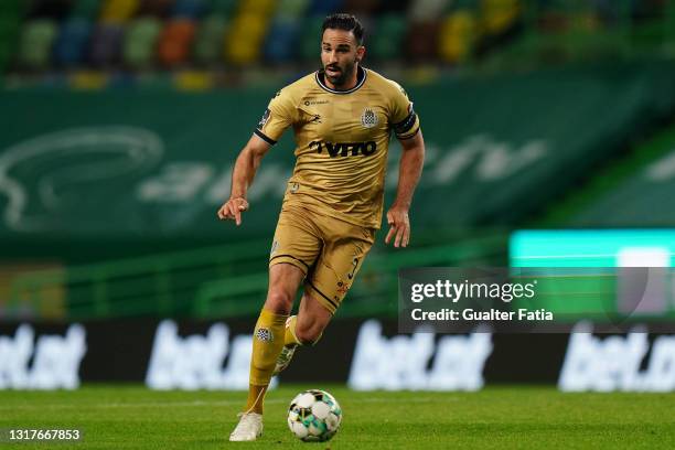 Adil Rami of Boavista FC in action during the Liga NOS match between Sporting CP and Boavista FC at Estadio Jose Alvalade on May 11, 2021 in Lisbon,...