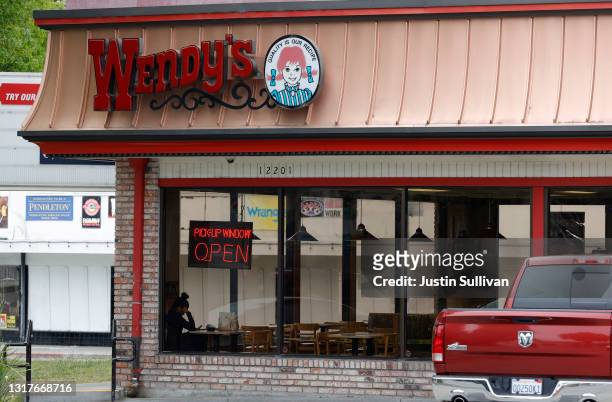 View of a Wendy's restaurant on May 12, 2021 in Richmond, California. Wendy's reported first quarter earnings that beat analyst expectations with...