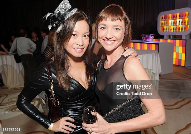 Jen Su and Marina Caldow attend The Weinstein Co. Celebrates "I Don't Know How She Does It" Presented By vitaminwater at the Martinez Hotel on May...