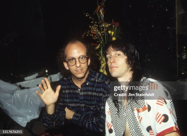 Steven Greenberg songwriter/producer of the song Funkytown and musician Todd Rundgren pose for a photo at First Avenue nightclub in Minneapolis,...