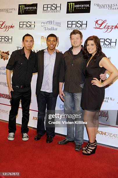Crew members Sonny Tong, Ryan Fluker, Ted Distel and Jacqueline Enloe attend "The Anniversary At Shallow Creek" Private VIP Screening at DGA Theater...