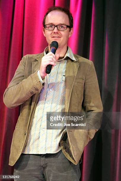 Filmmaker Keith Schofield speaks at Eclectic Mix 1 during the 2010 Los Angeles Film Festival at The GRAMMY Museum on June 19, 2010 in Los Angeles,...