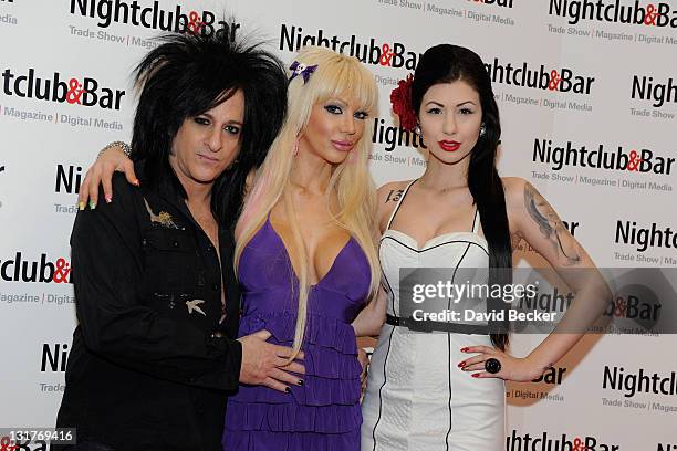 Musician Steve Stevens, television personality Josie Stevens and Lea Lorraine arrive at the 26th Annual Nightclub & Bar Convention and Trade Show at...