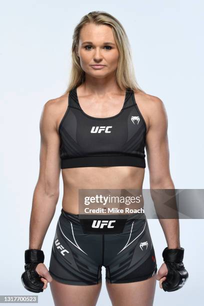 Andrea Lee poses for a portrait during a UFC photo session on May 12, 2021 in Houston, Texas.