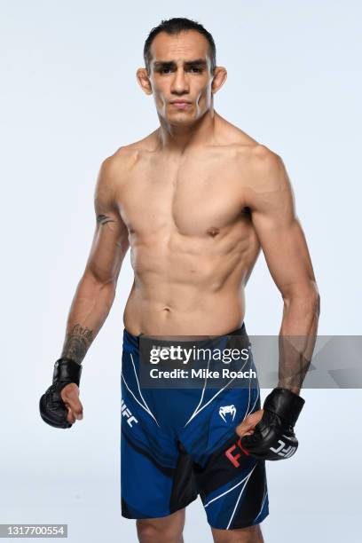 Tony Ferguson poses for a portrait during a UFC photo session on May 12, 2021 in Houston, Texas.
