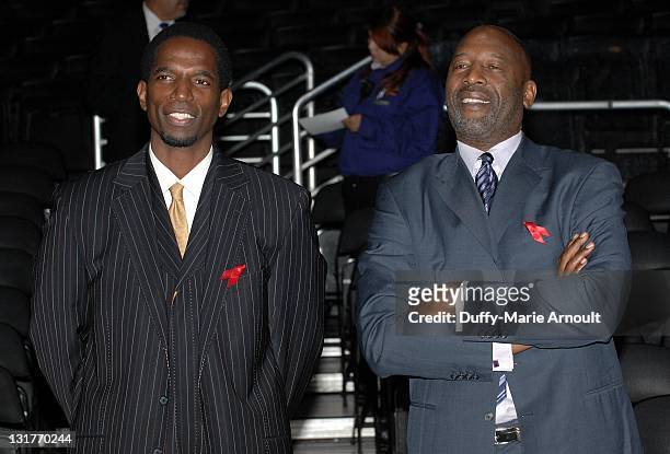 Green and James Worthy attend 20th Anniversary of Magic Johnson's Retirement and Creation of the Magic Johnson Foundation Press Conference at Staples...