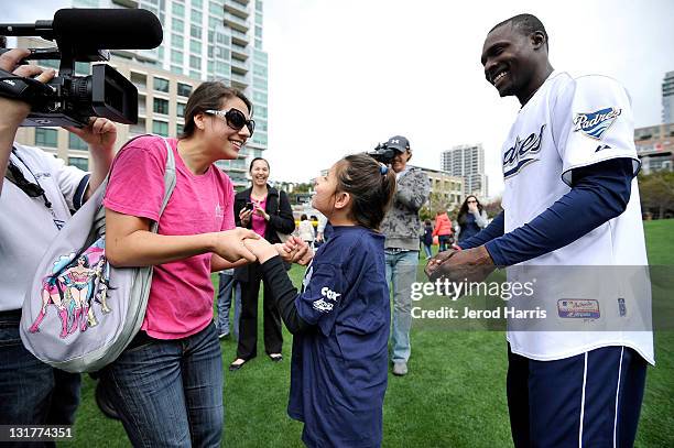Orlando Hudson and the C.A.T.C.H. Foundation host a day at the park at PETCO Park on April 7, 2011 in San Diego, California.