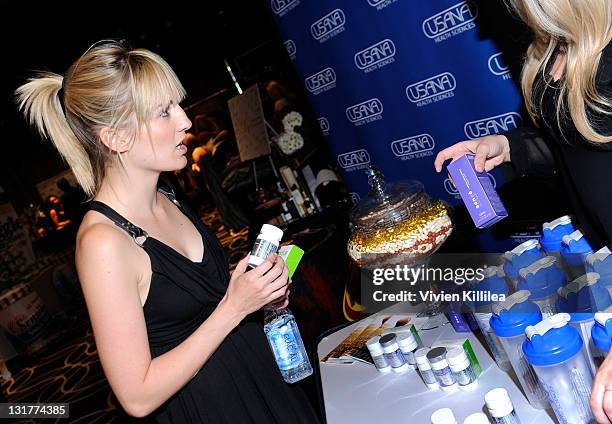 Personality Alison Haislip poses with USANA during Kari Feinstein MTV Movie Awards Style Lounge at the W Hollywood on June 3, 2011 in Hollywood,...