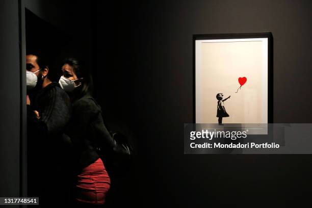 Exhibition of the works of the artist Bansky along with photographs that tell of his performances and his life, titled 'all about Bansky'. Rome , May...