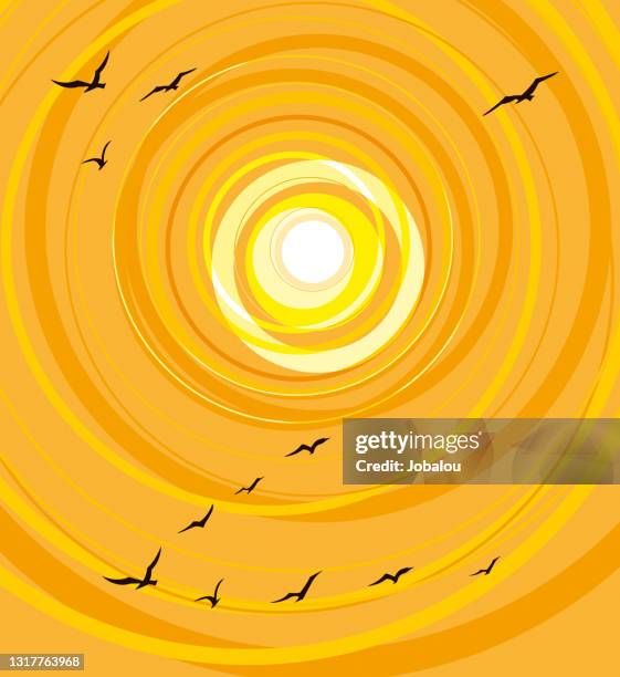 dynamic circular sun rays - solar flare stock illustrations