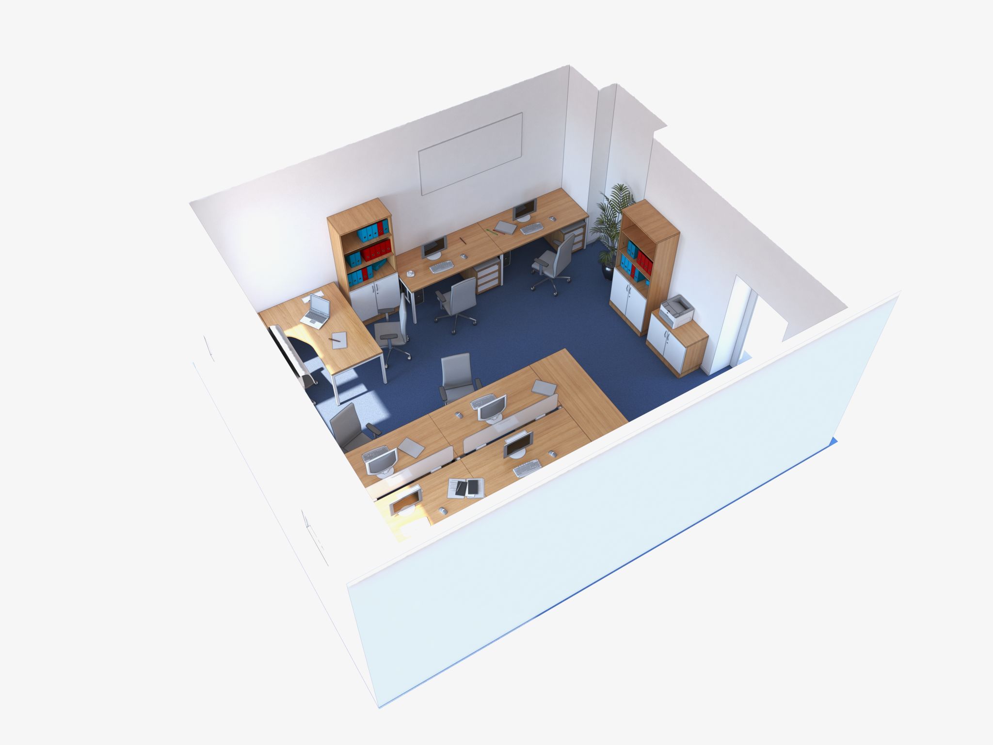 ufficio, visualizzazione interna, illustrazione 3D ufficio, visualizzazione interna, illustrazione 3D