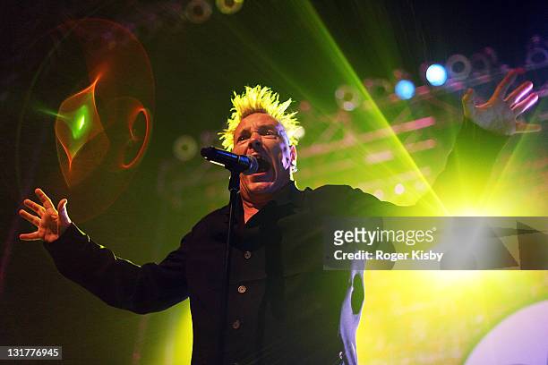 Singer John Lydon aka Johnny Rotten of Public Image Ltd. Performs onstage in concert at Terminal 5 on May 18, 2010 in New York City.