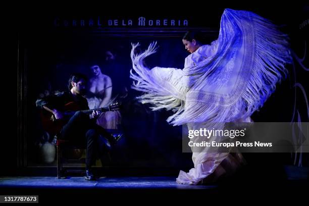 The dancer Maria Moreno of the flamenco group "Guerrero" performs at the Corral de la Moreria, which reopens its doors on 20 May, on the occasion of...