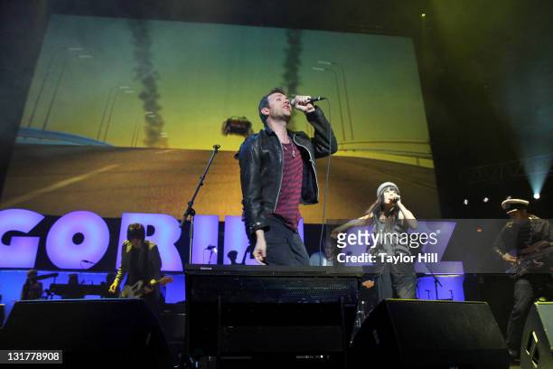 Damon Albarn performs as Gorillaz at Madison Square Garden on October 8, 2010 in New York City.