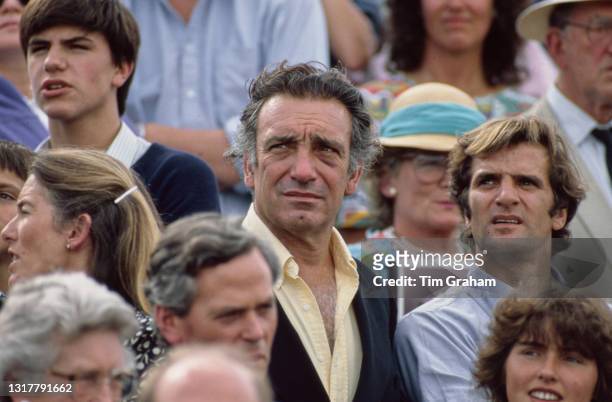 Argentine polo player Hector Barrantes , among unspecified spectators watching an unspecified polo match at Cowdray Park Polo Club in Cowdray Park,...