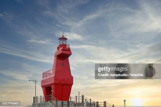 horse light house in iho tewoo beach, jeju island, south korea - jeju horse stock pictures, royalty-free photos & images