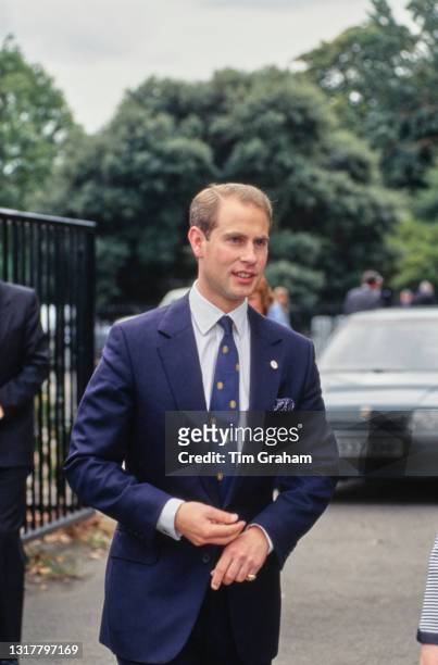 British Royal Prince Edward attends the 'Passport to Adventure' Duke of Edinburgh Award day in Battersea Park, Battersea, London, England, 16th...